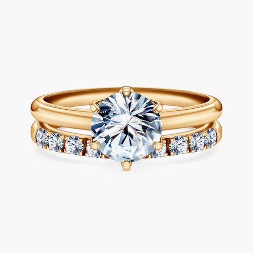 Pierścionek zaręczynowy The Journey: złoty, rubin